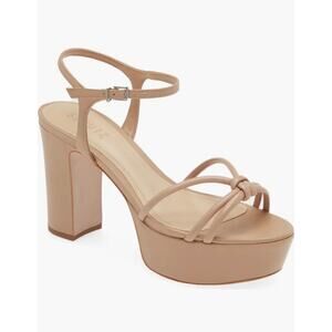 Schutz Women's Kelsie Nude Platform Heels Size 11 NWT True Beige Sandal Vacation